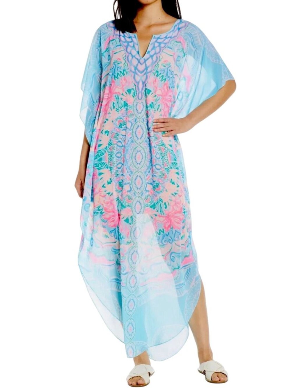 Lilly Pulitzer Kassandra Maxi Caftan Hot Tamale Size XXS/XS